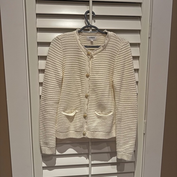 Express Sweaters - Express Cream Cardigan